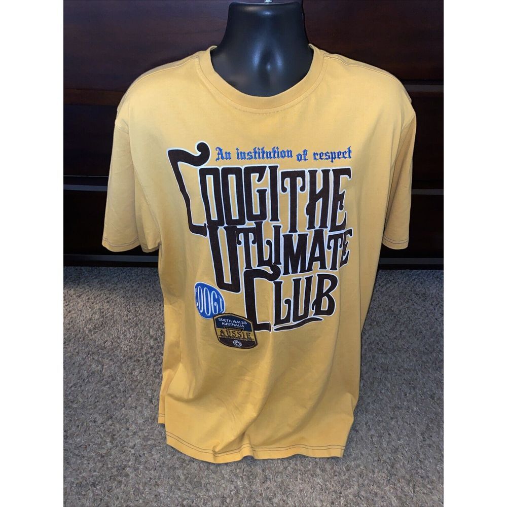 COOGI The Ultimate Club Mens Size 2XL Yellow Embroidered Big‎ Graphics